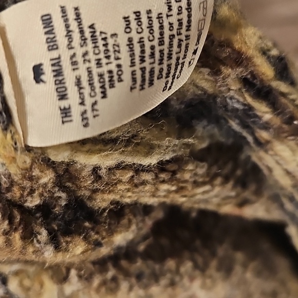 Womens The Normal Brand Anthropologie Yellow and Brown Knit Cardigan Small - Picture 4 of 9